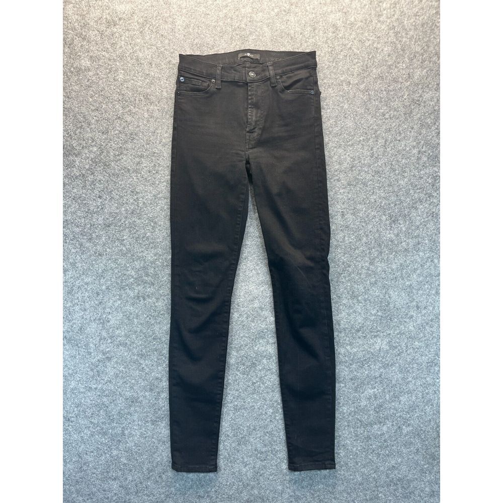 7 For‎ All Mankind Jeans Women's Size 28 Skinny High Rise Black Stretch Denim